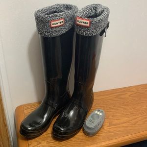 Hunter boots with socks